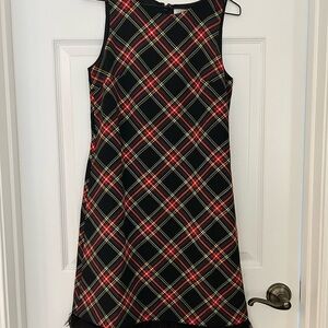 J. Crew Black and Red Plaid Mini Dress